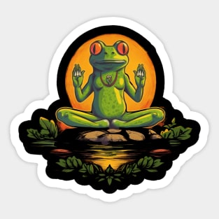 Yoga is even cuter with a happy frog pose Sticker